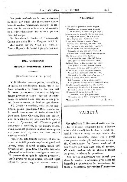 La campana di S. Pietro bollettino religioso settimanale