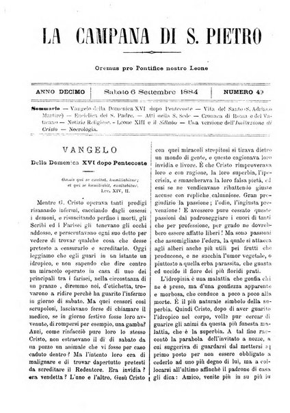 La campana di S. Pietro bollettino religioso settimanale