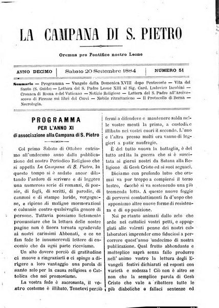 La campana di S. Pietro bollettino religioso settimanale