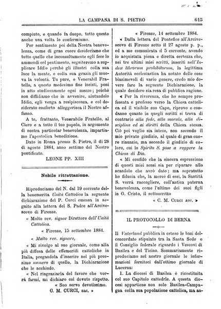 La campana di S. Pietro bollettino religioso settimanale