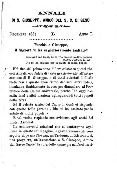 Annali di S. Giuseppe, amico del sacro cuore di Gesu