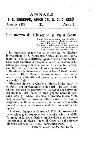 Annali di S. Giuseppe, amico del sacro cuore di Gesu