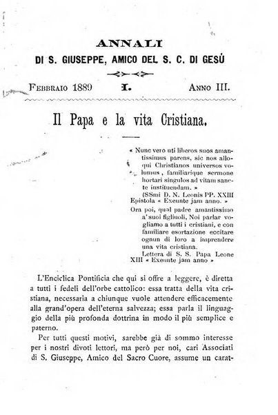 Annali di S. Giuseppe, amico del sacro cuore di Gesu