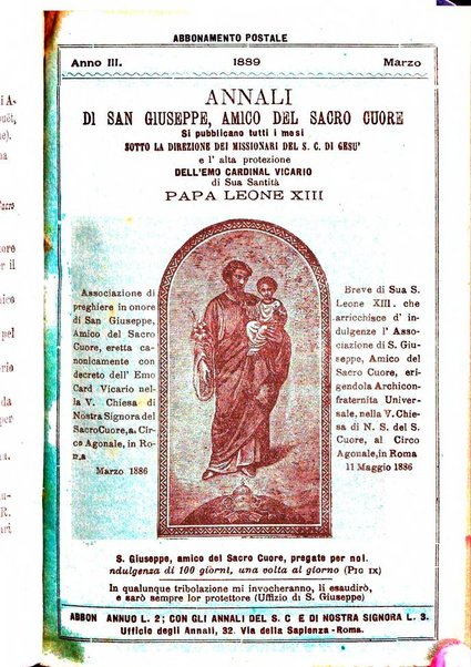 Annali di S. Giuseppe, amico del sacro cuore di Gesu