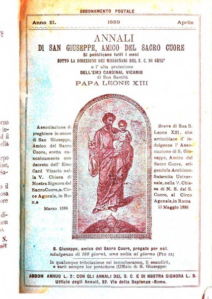 Annali di S. Giuseppe, amico del sacro cuore di Gesu