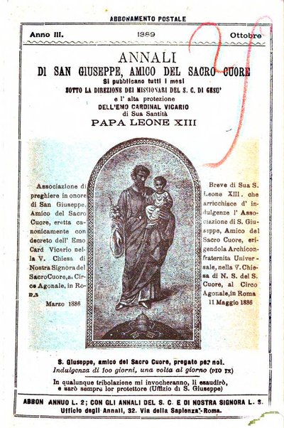 Annali di S. Giuseppe, amico del sacro cuore di Gesu