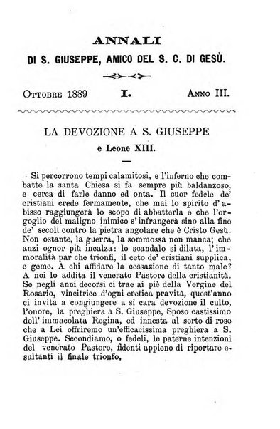 Annali di S. Giuseppe, amico del sacro cuore di Gesu