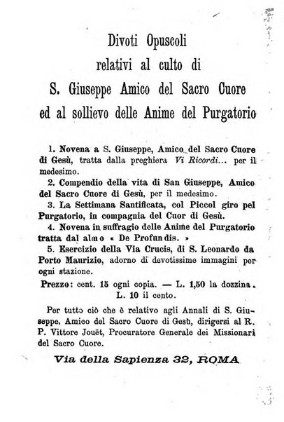 Annali di S. Giuseppe, amico del sacro cuore di Gesu