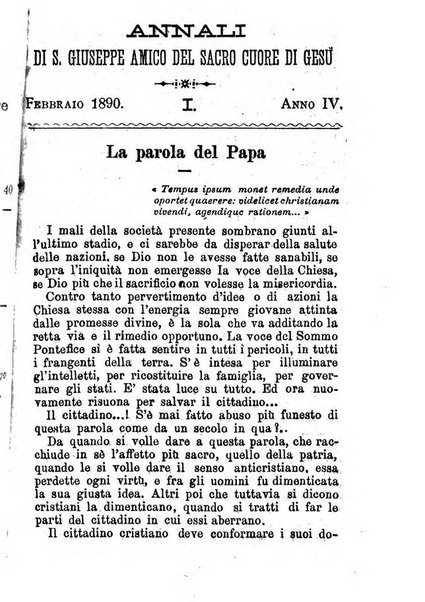 Annali di S. Giuseppe, amico del sacro cuore di Gesu