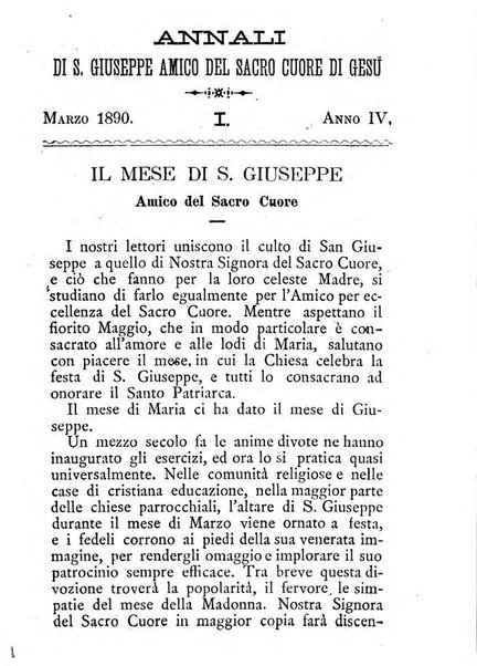 Annali di S. Giuseppe, amico del sacro cuore di Gesu