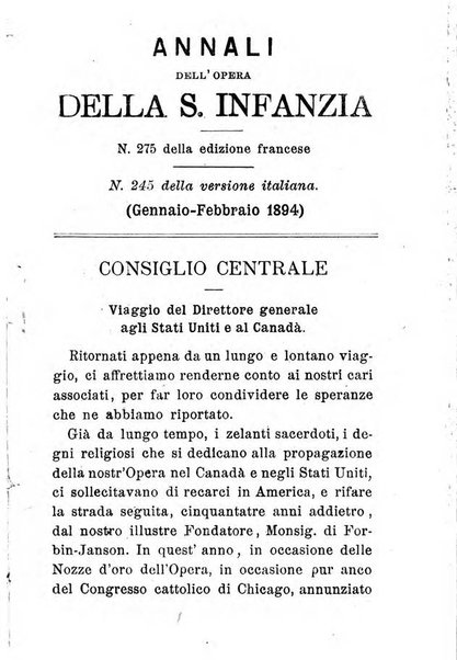 Annali dell'Opera della S. Infanzia