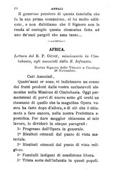 Annali dell'Opera della S. Infanzia