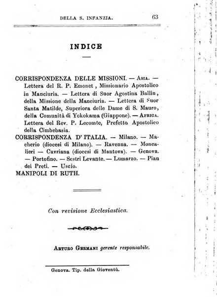 Annali dell'Opera della S. Infanzia