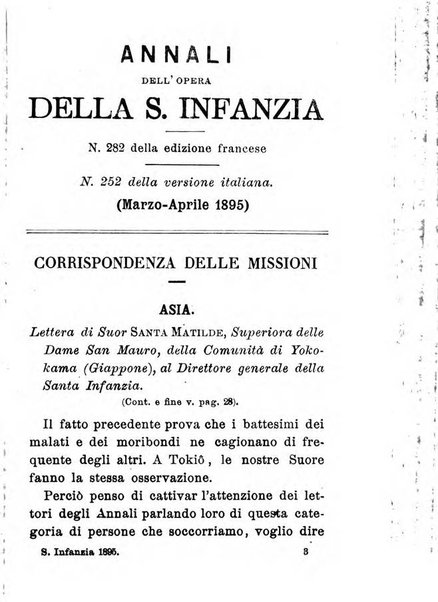 Annali dell'Opera della S. Infanzia