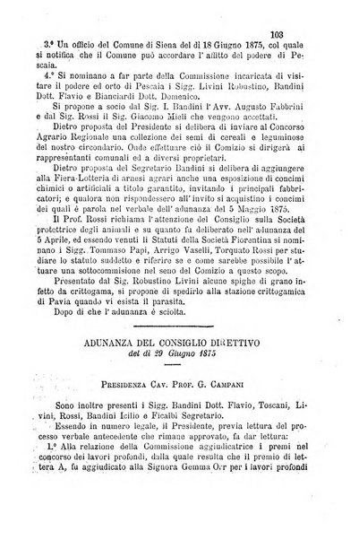 Bullettino del comizio agrario del circondario di Siena