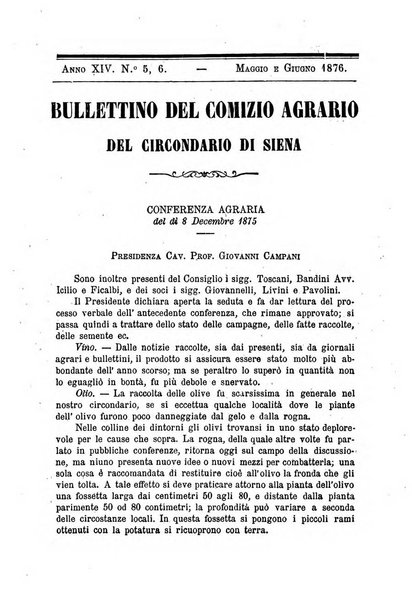 Bullettino del comizio agrario del circondario di Siena