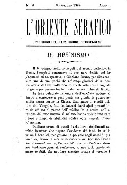 L'oriente serafico bollettino ufficiale per la celebrazione del VII centenario del Terz'Ordine Francescano