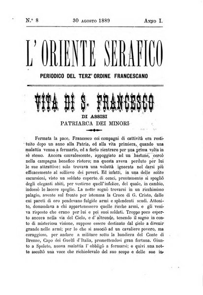 L'oriente serafico bollettino ufficiale per la celebrazione del VII centenario del Terz'Ordine Francescano