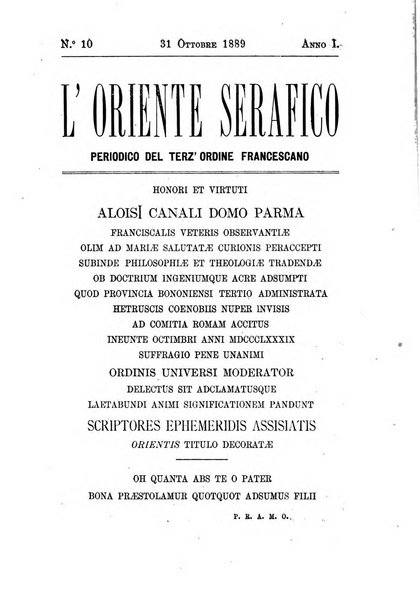 L'oriente serafico bollettino ufficiale per la celebrazione del VII centenario del Terz'Ordine Francescano