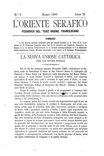 L'oriente serafico bollettino ufficiale per la celebrazione del VII centenario del Terz'Ordine Francescano