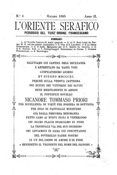 L'oriente serafico bollettino ufficiale per la celebrazione del VII centenario del Terz'Ordine Francescano