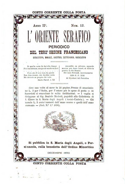 L'oriente serafico bollettino ufficiale per la celebrazione del VII centenario del Terz'Ordine Francescano