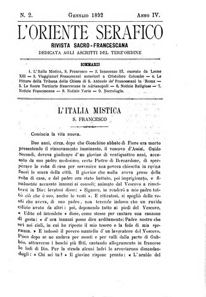 L'oriente serafico bollettino ufficiale per la celebrazione del VII centenario del Terz'Ordine Francescano