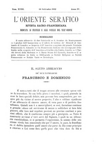 L'oriente serafico bollettino ufficiale per la celebrazione del VII centenario del Terz'Ordine Francescano