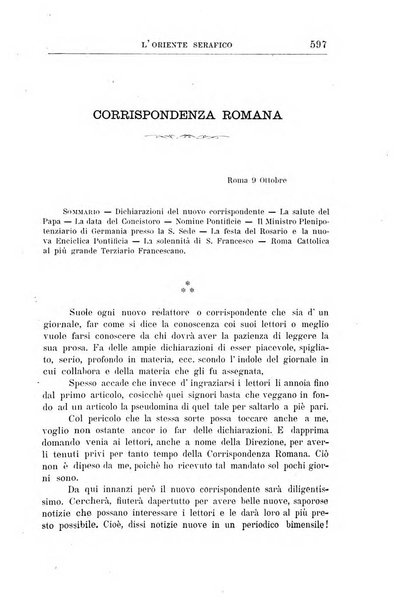 L'oriente serafico bollettino ufficiale per la celebrazione del VII centenario del Terz'Ordine Francescano