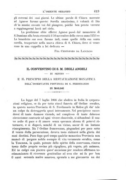 L'oriente serafico bollettino ufficiale per la celebrazione del VII centenario del Terz'Ordine Francescano