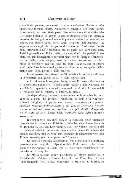 L'oriente serafico bollettino ufficiale per la celebrazione del VII centenario del Terz'Ordine Francescano