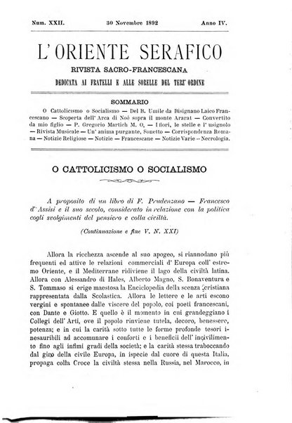 L'oriente serafico bollettino ufficiale per la celebrazione del VII centenario del Terz'Ordine Francescano