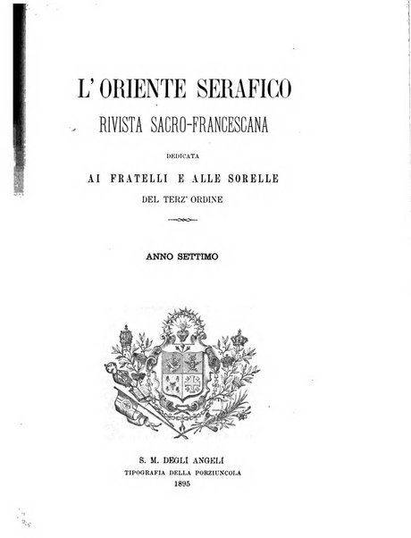 L'oriente serafico bollettino ufficiale per la celebrazione del VII centenario del Terz'Ordine Francescano