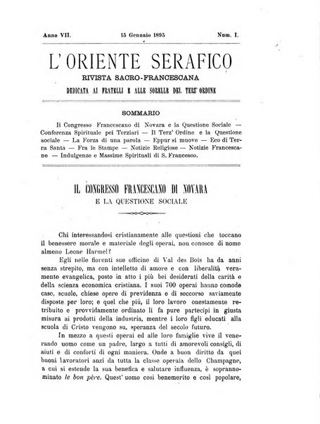 L'oriente serafico bollettino ufficiale per la celebrazione del VII centenario del Terz'Ordine Francescano