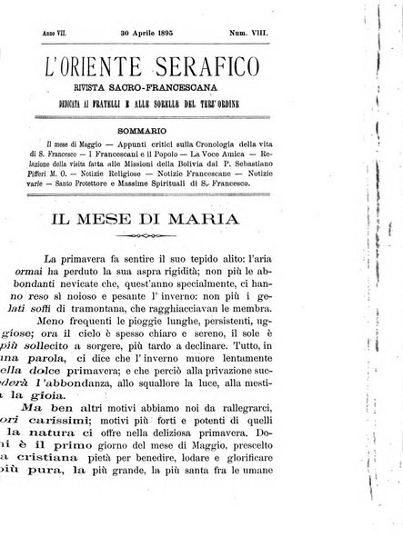 L'oriente serafico bollettino ufficiale per la celebrazione del VII centenario del Terz'Ordine Francescano