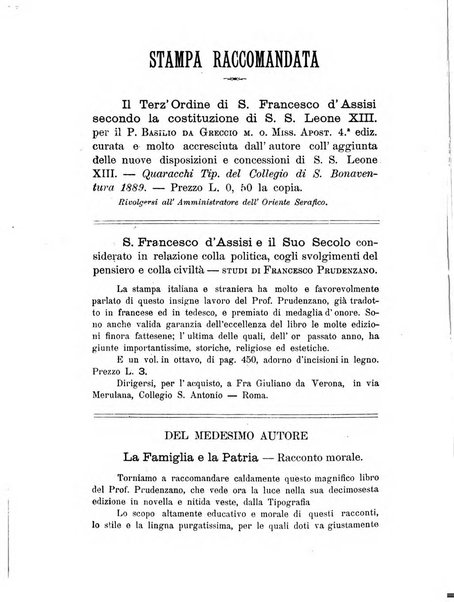 L'oriente serafico bollettino ufficiale per la celebrazione del VII centenario del Terz'Ordine Francescano