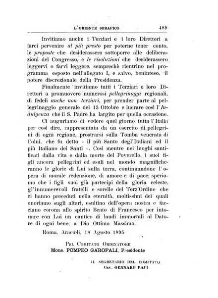 L'oriente serafico bollettino ufficiale per la celebrazione del VII centenario del Terz'Ordine Francescano