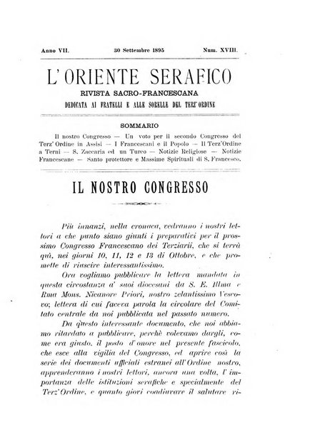 L'oriente serafico bollettino ufficiale per la celebrazione del VII centenario del Terz'Ordine Francescano