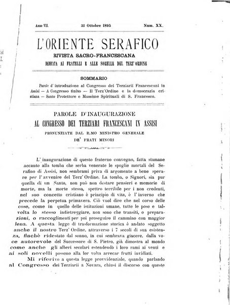 L'oriente serafico bollettino ufficiale per la celebrazione del VII centenario del Terz'Ordine Francescano