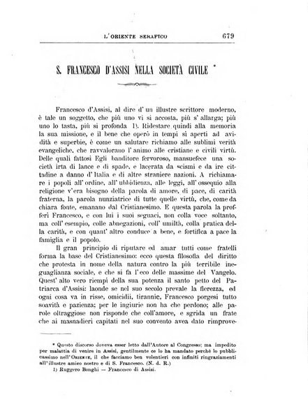 L'oriente serafico bollettino ufficiale per la celebrazione del VII centenario del Terz'Ordine Francescano