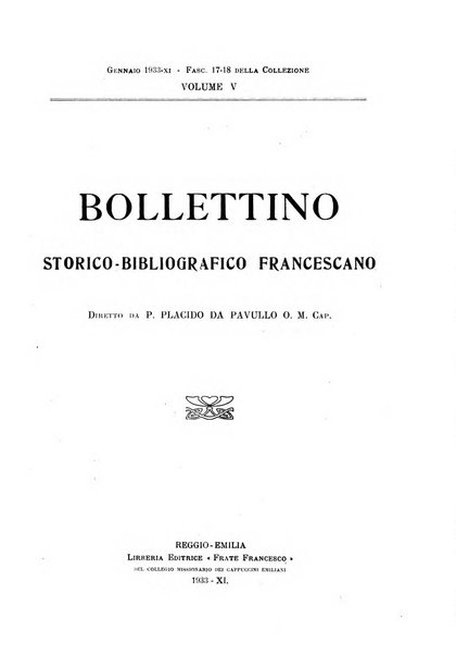 Bollettino storico-bibliografico francescano