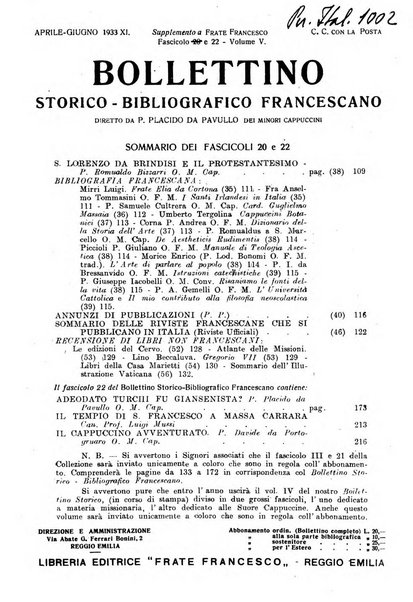 Bollettino storico-bibliografico francescano