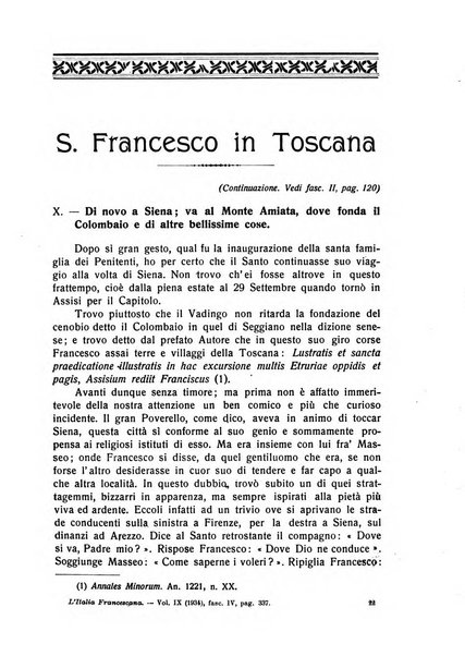 L'Italia francescana rivista trimestrale di cultura francescana