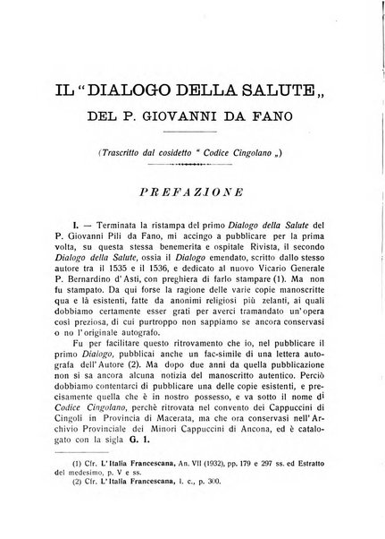 L'Italia francescana rivista trimestrale di cultura francescana