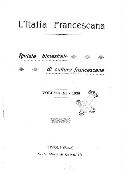 L'Italia francescana rivista trimestrale di cultura francescana