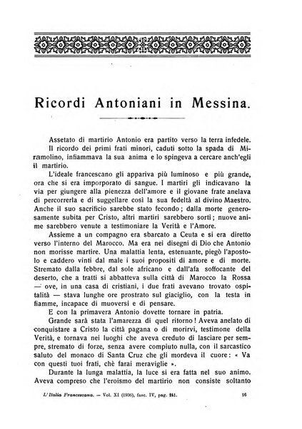 L'Italia francescana rivista trimestrale di cultura francescana