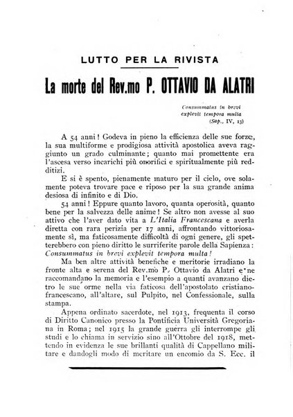 L'Italia francescana rivista trimestrale di cultura francescana