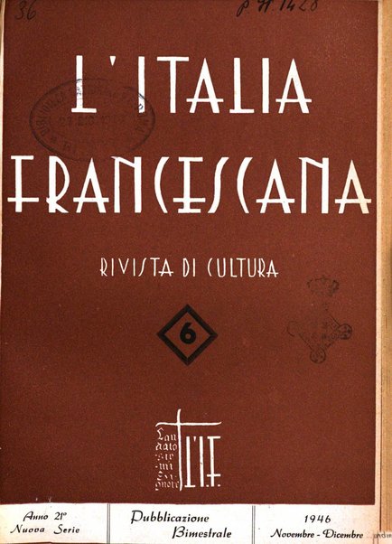 L'Italia francescana rivista trimestrale di cultura francescana