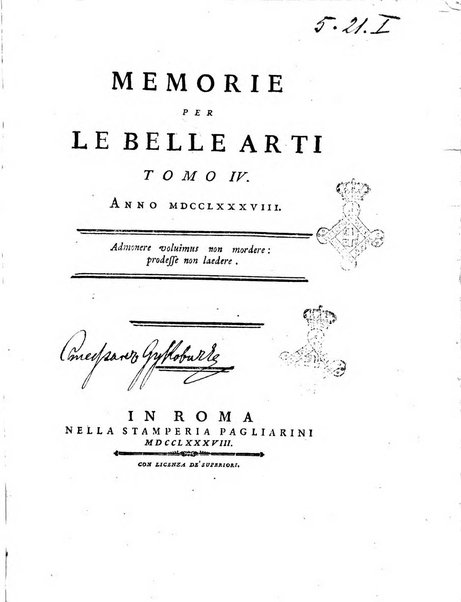 Memorie per le belle arti