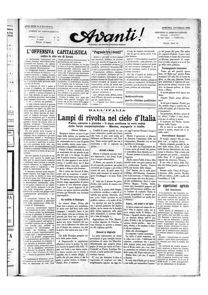 Avanti! : Bollettino del Partito socialista italiano